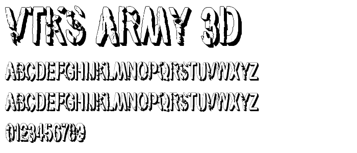 vtks army 3d font